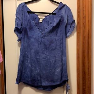 CJ Banks Blue Tie-Dye (subtle) blouse